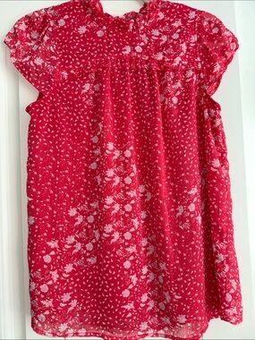Joie Pink Floral Short Sleeve Blouse SP